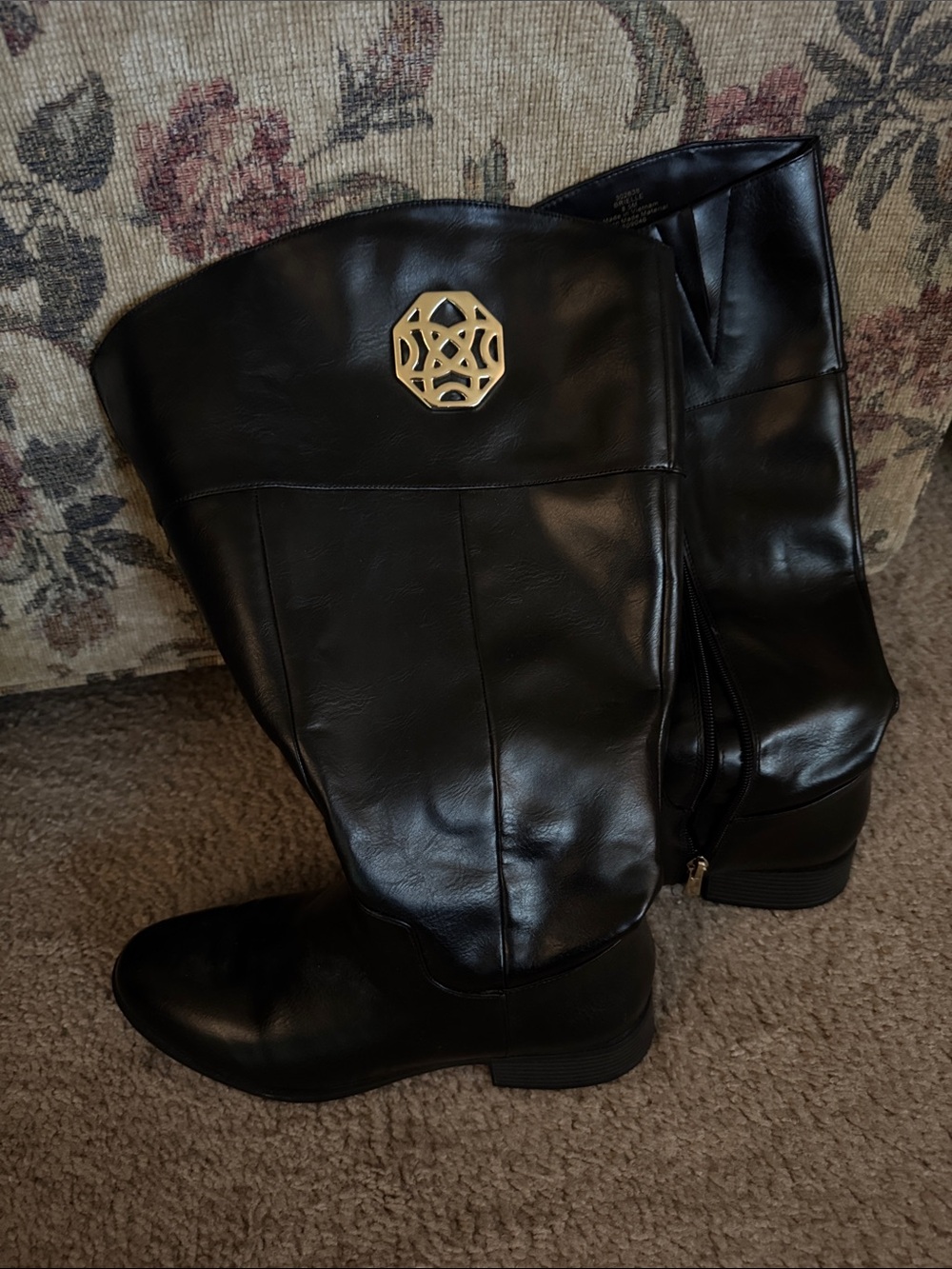 Michael Kors Brielle Black Knee High Riding Boots Size 8.5